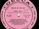 BUDDY HOLLY  PINK LABEL DECCA LP SAMPLE COPY