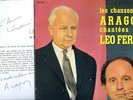 autographe LOUIS ARAGON LEO FERRE lp 25cm LES FOURREURS