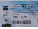 1Place U2 VERTIGO TOUR Cat3 STADE DE FRANCE 09/06/05