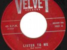 45-The Decoys on VELVET-Listen To Me-Rare-Doo Wop-VG++