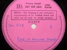 ROLLING STONES - ROCK 'N ROLLING TEST LP FACTORY SAMPLE