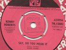 KENNY ROBERTS*SAY, DO YOU MEAN IT*PYE STOCK 45