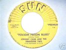 RARE Johnny Cash on SUN 45 record Folsom Prison MINT