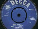 RGM PAUL&RITCHIE&THE CRYING SHAMES-Come on back Orig 45
