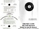 TEST LP- CBS LABS PROFESSIONAL SQ QUAD TEST LP SQT-1100