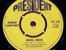 GORDON LIGHTFOOT - Adios/Baby Blue - Original 45 - RARE