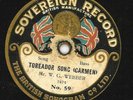 Sovereign record label 78rpm W G Webber Toreador song