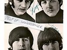 VERY RARE BEATLES SIGNED FAN CLUB POSTCARD AUTOGRAPHS