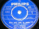 RARE Johnny Hallyday Deux Amis Pour-Single Turc LISTEN
