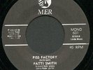 PATTI SMITH Piss Factory FIRST US single + PS