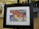 STONE ROSES SIGNED HEAVY CLOTH CANVAS POP ART FRAMED