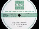 SIMON & GARFUNKEL - BBC Transcription Disc 4/LPs