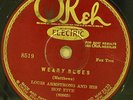 LOUIS ARMSTRONG HOT FIVE  Weary Blues OKEH JAZZ 78RPM