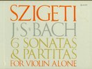 SZIGETI violin Bach Sonatas & Partitas 3 LPs original