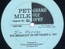 Very Rare 1961 Opry Radio Transcription LP - Jim Reeves