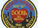 NORTHERN SOUL PATCH wigan casino 500TH ALLNIGHTER PATCH