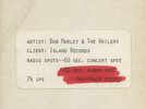 WAILERS Bob Marley CONCERT RADIO SPOT AD REEL