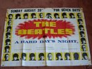 BEATLES,Hard Days Night,RAREST UK Film Poster