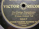 Victor Talking Machine President Taft 78 RPM Record