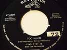 ELVIS German US Army 45 #5 Too Much/Playing For Keeps