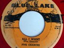 rare Doo Wop 45 red wax FIVE CHANCES on BLUE LAKE