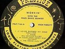 MILES DAVIS LP WORKIN'  ORIGINAL PRESTIGE