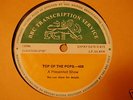 BBC TRANSCRIPTION DISC TOP OF THE POPS no 408- 1974