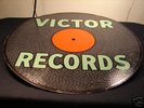 VICTOR RECORDS-Enamel Sign-Early-Music Advertise-Heavy