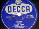 BILLY FURY Margo UK 1959 Decca Rock And Roll 78RPM