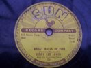JERRY LEE LEWIS GREAT BALLS OF FIRE SUN 78 RPM RECORD