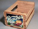 oeiginal 70s PEACHES RECORDS CRATE 45 RPM STORAGE WOOD