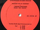 60s HORROR - COMBO RADIO SPOT ANNOUNCEMENTS RECORD