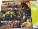 MANOWAR: Wind, fire & steel LP Yellow Vinyl Live Swe 87