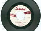 THE BEATLES SHE LOVES YOU RED PRINT WHITE LABEL SWAN
