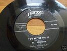 BILL JOHNSON R- ROCKER ON TALOS #402  YOU BETTER DIG IT