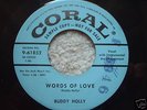 Buddy Holly BLUE LABEL PROMO 45 Coral Words Of Love