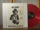 JIMI HENDRIX LP BROADCASTS RARE RED VINYL w SHEET VG+