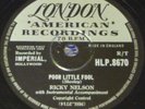 RICKY NELSON - POOR LITTLE FOOL- UK 78 RPM - early rock