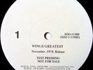 PAUL MCCARTNEY WINGS Greatest 1978 adv test press lp NM