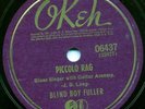 Okeh 06437 BLIND BOY FULLER Piccolo Rag in E 1940