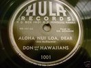 DON & HIS HAWAIIANS 78RPM HULA #1001 LIL BROWN GAL