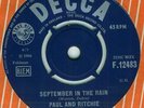 PAUL AND RICHIE SEPTEMBER IN THE RAIN OG UK 66 DECCA 7