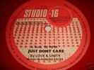 LOVE AND UNITY JUST DON'T CARE RARE STUDIO 16 1980