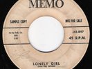 ANNE KEITH Lonely Girl DOO WOP 45 on Memo DJ