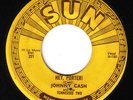 JOHNNY CASH 45 SUN 221 HEY, PORTER/CRY CRY CRY 1st