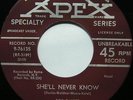 BOB DAVIES She'll never... ROCKABILLY 1957 Canada 45 NM