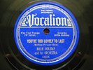 BILLIE HOLIDAY YOU'RE TOO LOVELY TOO LAST' VOCALION