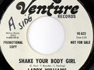 rare Soul 45 LARRY WILLIAMS shake your body girl Hear