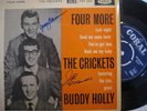CRICKETS FOUR MORE EP BUDDY HOLLY CORAL AUTOGRAPHED 7