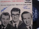 CRICKETS IT'S SO EASY EP BUDDY HOLLY AUTOGRAPHED CORAL